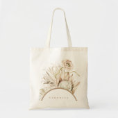 Wilde Boho Protea Pampas Gras Bloemen Persoonlijk  Tote Bag (Voorkant)