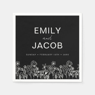 Wilde Boho Weddenschap in Bloom Black Servet