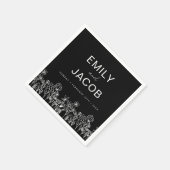 Wilde Boho Weddenschap in Bloom Black Servet (Hoek)