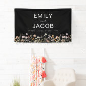 Wilde Boho Weddenschap in Bloom Black White Spandoek (Insitu)