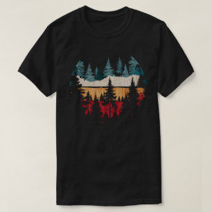 Wilde bomen in de openlucht Natuur Retro Forest T-shirt