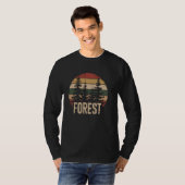 Wilde bomen in openlucht Natuur Retro Forest Sleev T-shirt (Voorkant volledig)