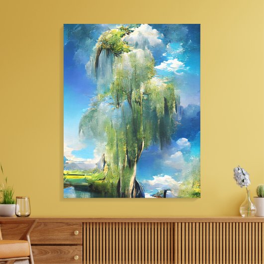 Wilde boom aan de hemel Abstract Canvas Afdruk (Insitu (Woonkamer))