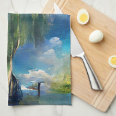 Wilde boom aan de hemel Abstract Theedoek (Quarter Fold)