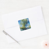 Wilde boom aan de hemel Abstract Vierkante Sticker (Envelop)