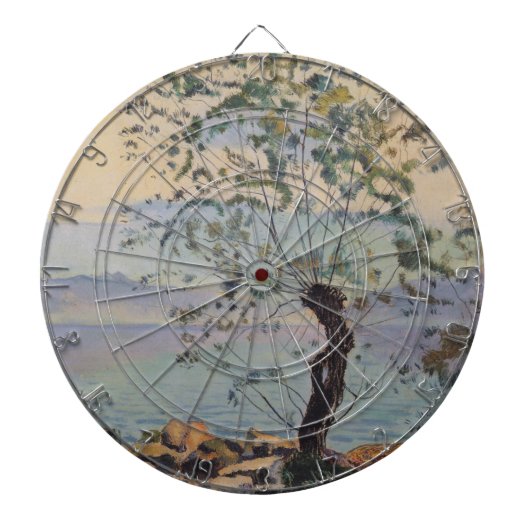 Wilde boom bij het meer (Zwitsers landschap) Dartbord (Voorkant)