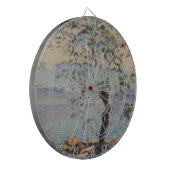 Wilde boom bij het meer (Zwitsers landschap) Dartbord (Voorkant Links)