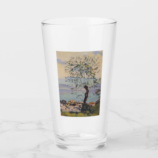 Wilde boom bij het meer (Zwitsers landschap) Glas (Voorkant)