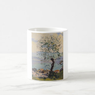 Wilde boom bij het meer (Zwitsers landschap) Koffiemok