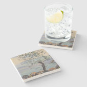 Wilde boom bij het meer (Zwitsers landschap) Stenen Onderzetter (Zijkant)