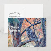 Wilde boomgaarden Wildlife Barred Owl Foto van Bir Briefkaart (Voorkant / Achterkant)