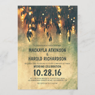  wilde boomlampen trouwuitnodigingen kaart