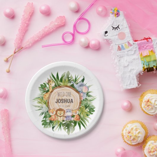 Wilde Borden van één Oerwoud Papieren Bordje (Feest)