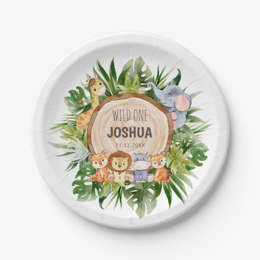 Wilde Borden van één Oerwoud Papieren Bordje (Voorkant)
