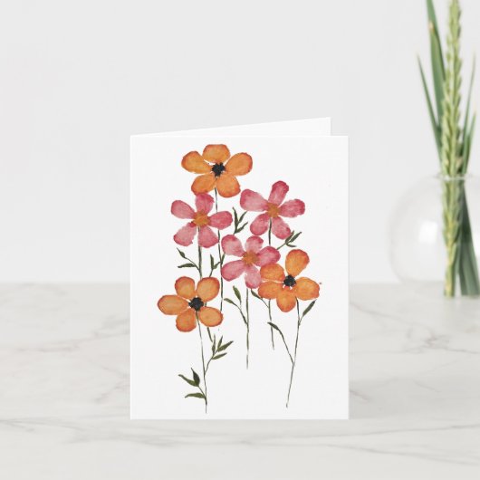 Wilde bos bloemen kaart (Voorkant)