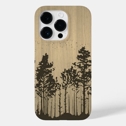 Wilde bos - Gegraveerd hout - Houten Case-Mate iPhone Case (Achterkant)