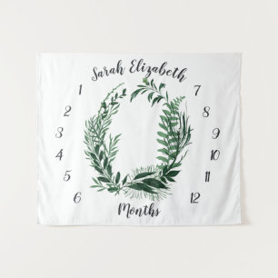 Wilde bos maandelijkse babyfoto achtergrond wandkleed