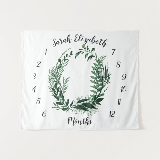 Wilde bos maandelijkse babyfoto achtergrond wandkleed (Voorkant (horizontaal))