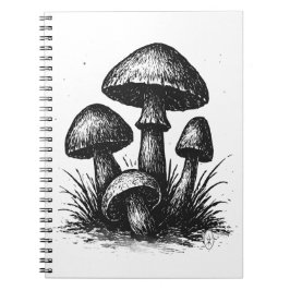 Wilde Bos Paddenstoelen – Inkt Kunst Notitieboek