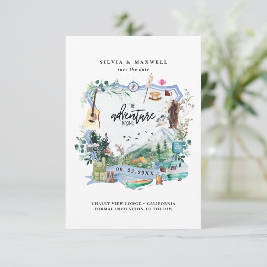 Wilde bosbergbloem | Camping Wedding Crest (Staand voorkant)