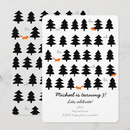 wilde bosrijen op witte achtergrond kaart (Voorkant / Achterkant)