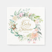 Wilde Bosrozen Koppel Baby Shower / Sprinkle Servet (Voorkant)
