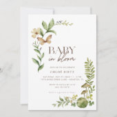 Wilde botanische Baby in Bloom Rustic Shower Kaart (Voorkant)