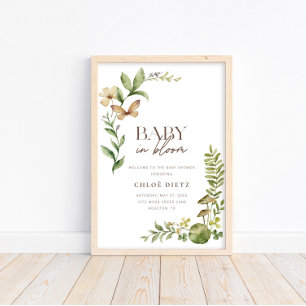 Wilde botanische Baby in Bloom Rustic Welcome Poster