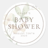 Wilde Botanische Landelijke Bloemen Uitnodiging &  Ronde Sticker (Voorkant)