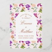 Wilde Botanische Maximalisme Folie Uitnodiging (Voorkant)