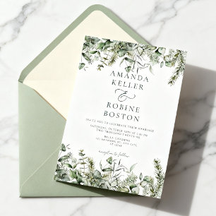 Wilde botanische trouwkaart kaart