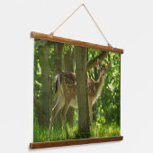 Wilde braaklaag in bossen tussen bomen hangend wandkleed (Gebogen)