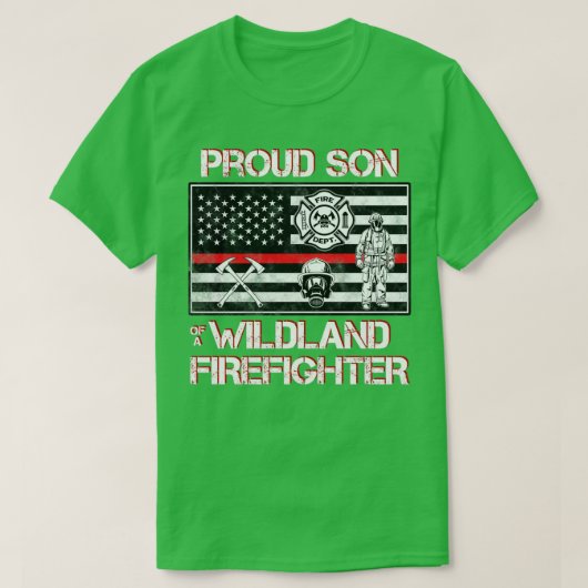 Wilde brandweerman Zoon Thin Red Line Smokejumper T-shirt (Design voorkant)