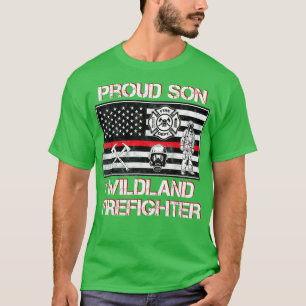 Wilde brandweerman Zoon Thin Red Line Smokejumper T-shirt