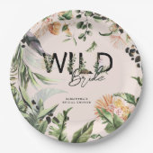 Wilde Bruid | Jungle Bruiloftsfeest Papieren Bordje (Voorkant)