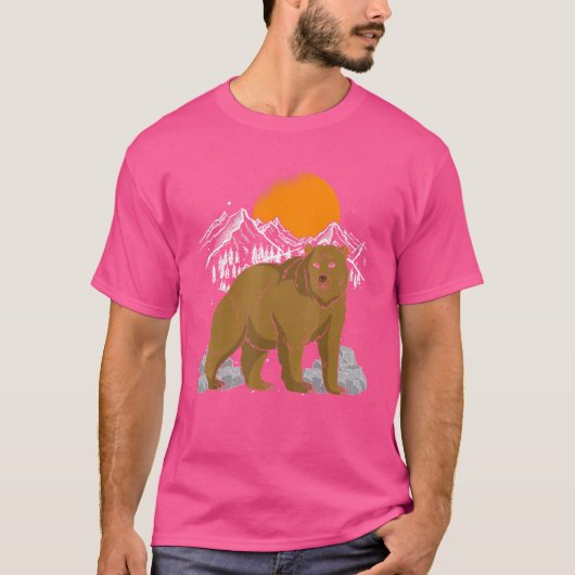 Wilde bruin Beer bos Natuur Dier B T-shirt (Voorkant)