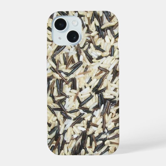 Wilde, bruine en witte rijst iPhone 15 case (Achterkant)