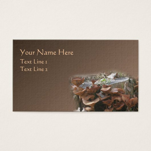Wilde bruine paddenstoel Natuur Visitekaartje (Voorkant)