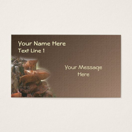 Wilde bruine paddenstoel Natuur Visitekaartjes (Voorkant)