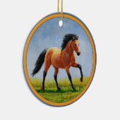 Wilde Buckskin Horse runnen Keramisch Ornament (Rechts)