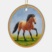 Wilde Buckskin Horse runnen Keramisch Ornament (Links)