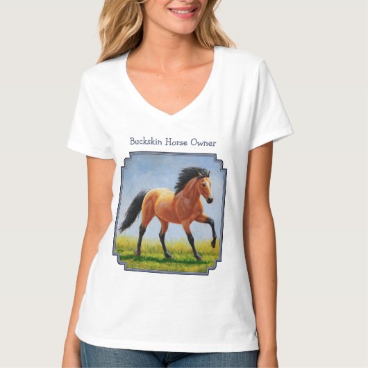 Wilde Buckskin Horse runnen T-shirt (Voorkant)