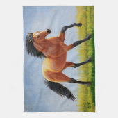 Wilde Buckskin Horse runnen Theedoek (Verticaal)