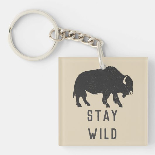 Wilde Buffel Silhouet Sleutelhanger (voorkant)