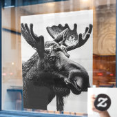 Wilde Bull Moose Zeer Grote Winkel Raamsticker (Cafe Raam)