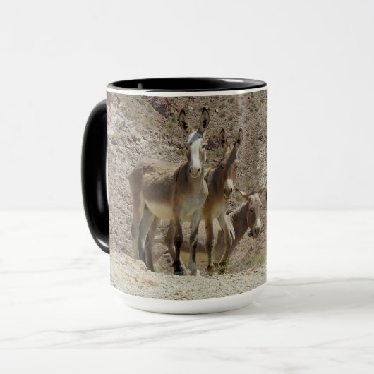 Wilde burros, ezels, wilde dieren, mokken (Voorkant links)