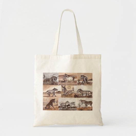 Wilde Burros van de Southwest-Canvas tas LLMartin (Voorkant)