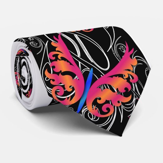 Wilde Butterfly Flip Design, Wilde Butterfly Flip. Stropdas (Opgerold)