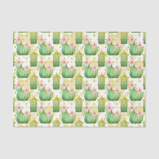 Wilde cactus patroonweefsel waterverf tissuepapier (Voorkant)