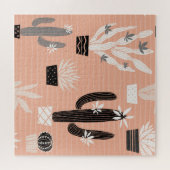 Wilde Cactussen: Kleurrijke Waterverf Patroon Legpuzzel (Horizontaal)